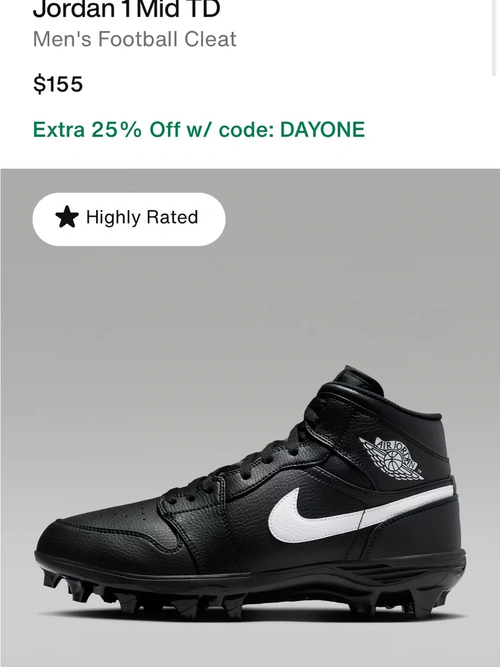 Jordan Men's Football Cleat - Black